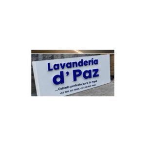 Letrero 3D con letras volumétricas para lavanderías y car wash